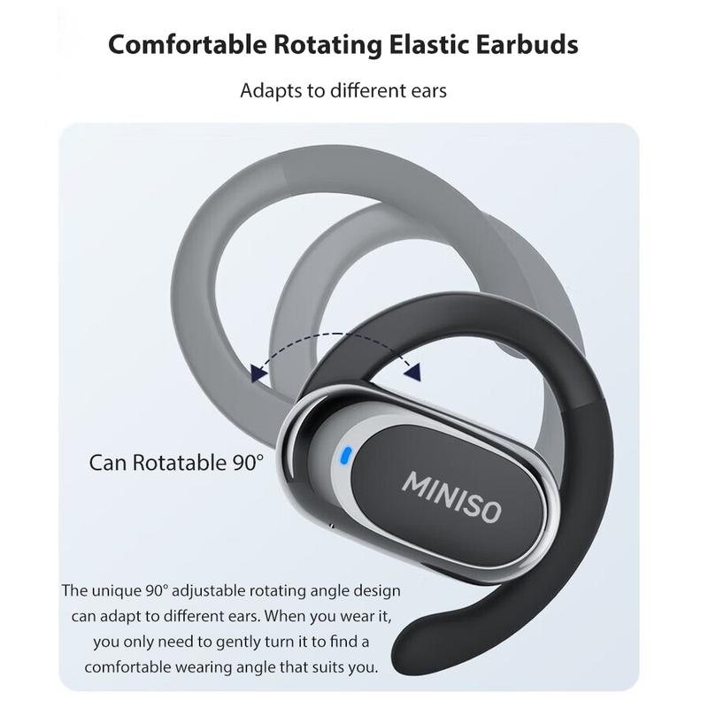 MINISO X32 OpenBuds Lightweight True Open Ear Wireless Earbuds with Multi-Angle Adjustment Bluetooth 5.4 Headphones with Dual-Axis Design for Long-Lasting Comfort Crystal-Clear Calls for Driving