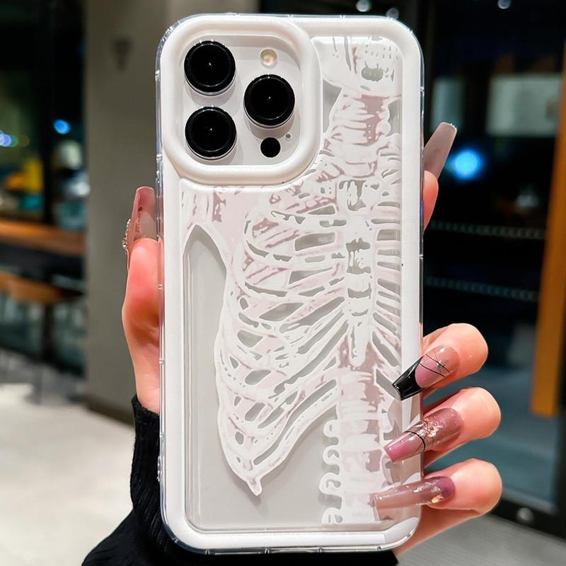 Skeleton Pattern Phone Case, Decorative Phone Protector Cover, Phone Accessories Compatible With iPhone 7 8 XR XS 11 12 13 14 15 Plus Pro Max