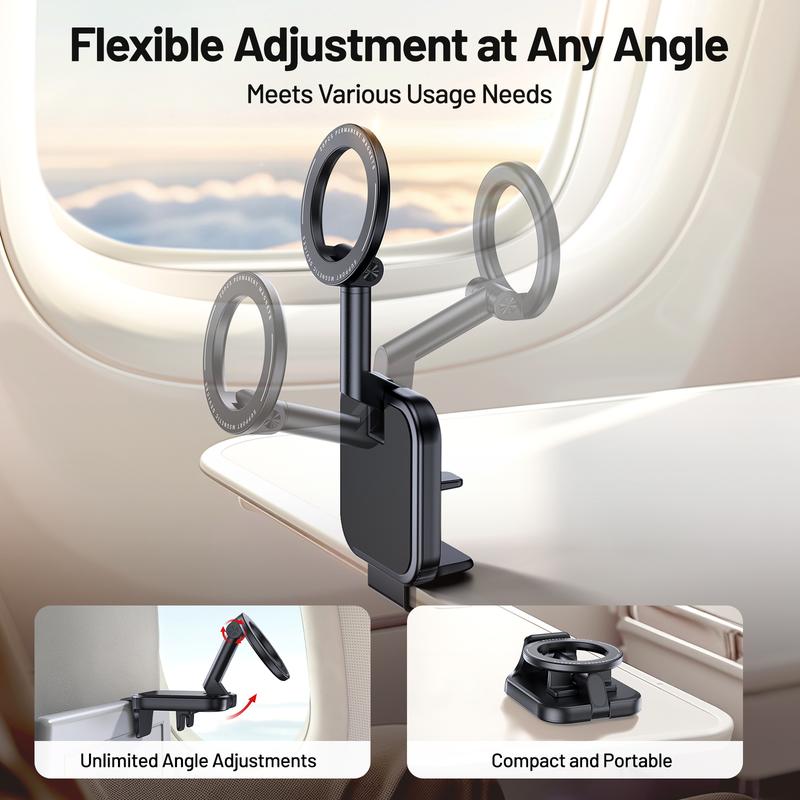 Phone Holder Stand For MagSafe Accessories, Travel Essentials 360° rotation Universal Flight Must Haves Travel  Foldable Phone Holder for Car Mount