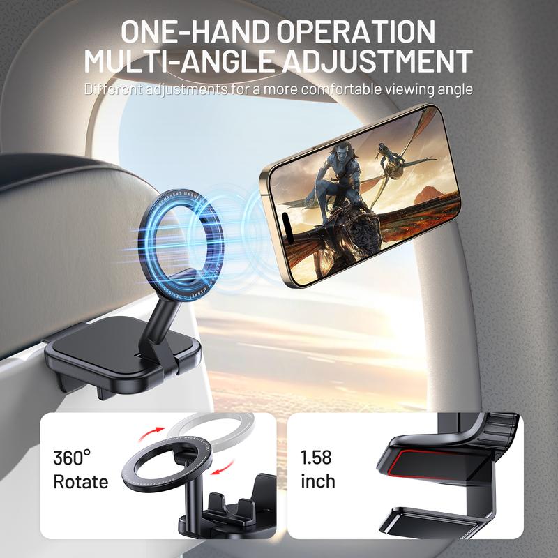 Phone Holder Stand For MagSafe Accessories, Travel Essentials 360° rotation Universal Flight Must Haves Travel  Foldable Phone Holder for Car Mount