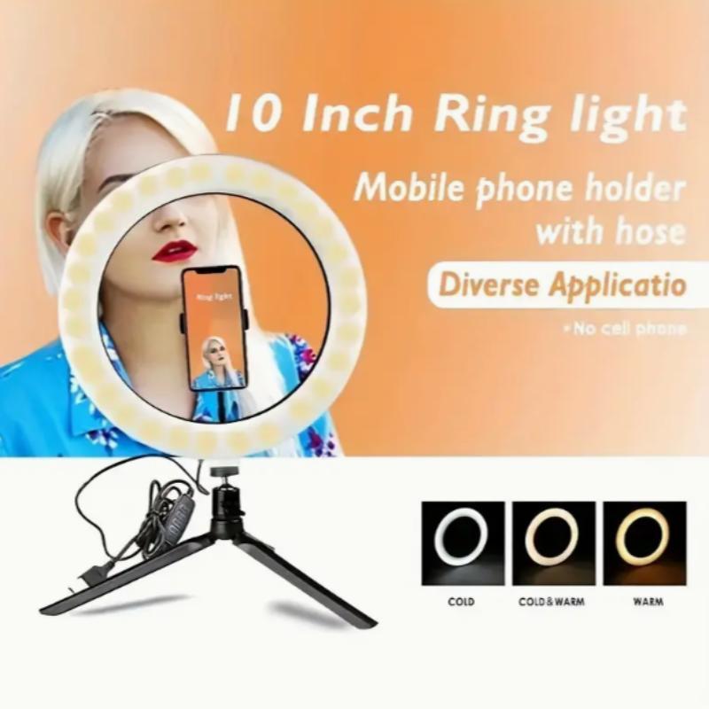 LED Ring Light with Tripod & Phone Holder, Adjustable Selfie Light, Selfie Ring Light for Photography, Video Blog, Makeup, Live