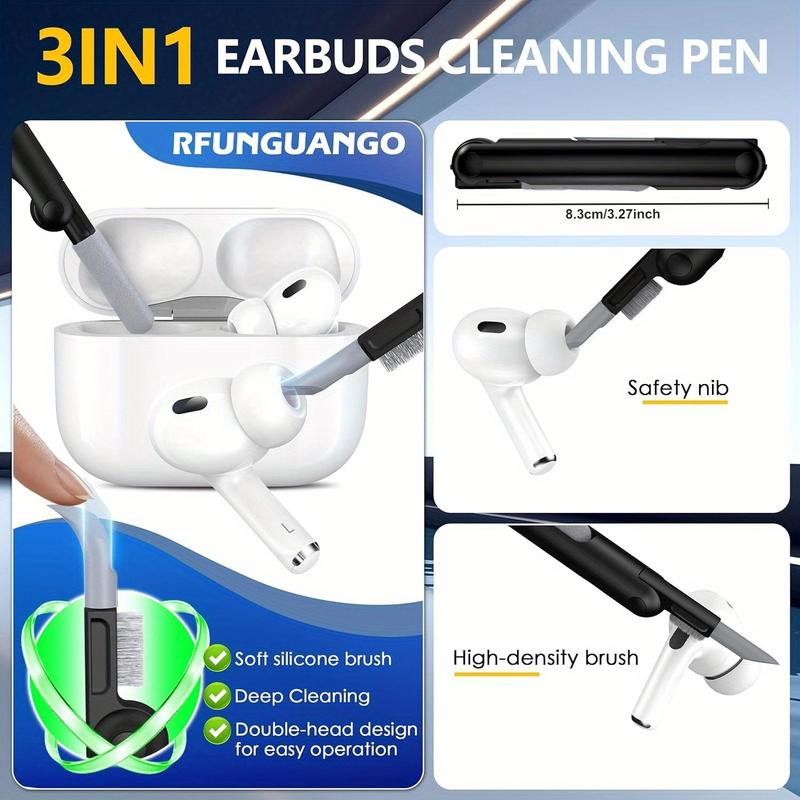 Earphone Case with Cleaning Brush Set, Soft Silicone Earphone Protective Cover with Lanyard, Earphone Case for AirPods Pro 2nd Gen