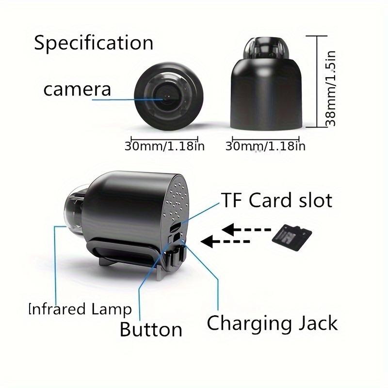 1 Mini wi-fi camera, 720 HD camera,camara de seguridad  smart home security camera, mini surveillance camera, wireless camera, video surveillance, indoor  outdoor portable 2.4 G surveillance camera, no TF  SD card, black