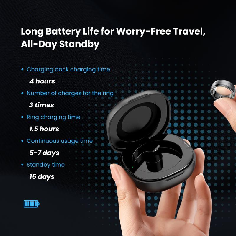 LuuLake Smart Ring RL: Fitness Data Tracking, Sleep Monitoring, Heart Rate, Blood Oxygen, Selfies & Waterproof Android ios Workout