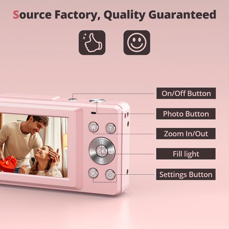 DC403 44MP 1080P HD Digital Camera - 16X Digital Zoom, 2.4'' LCD, Rechargeable, 32G TF Card, Vlogging, Photography, Webcam, Thanksgiving and New Year Gift for Teenagers and Beginners