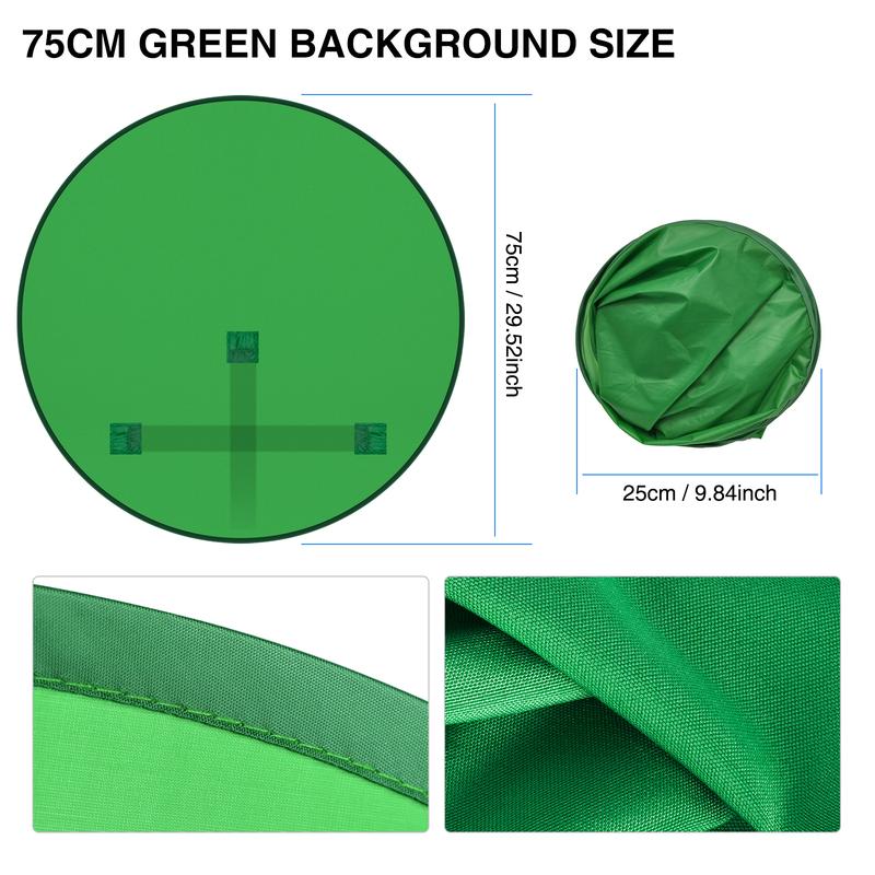 CAMOLA 75cm 110cm 142cm Collapsible Green Background, Photography Portable Webcam Background, Single-Side Chromakey Green Screen for Chair, for Video Chats, Zoom, Skype, Video, Photo