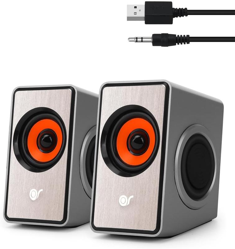 OROW Computer Speaker, 12W Desktop Speaker with Volume Control, 3.5mm Speaker, USB , Dual Diaphragm, USB Speaker for PC Laptop  iMac Projector()