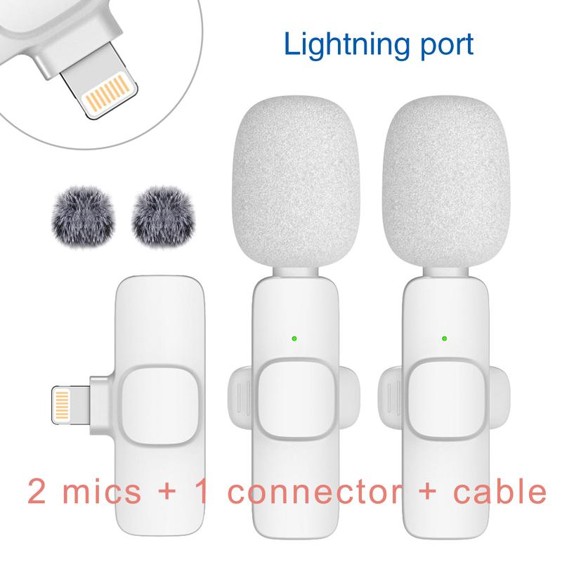 3 Colors-Mini Wireless Lavalier Microphones for iPhone,Android, iPad -Mini WirelessClip-on Microphones Crystal ClearSound Quality for Recording, LiveStreaming,Vlog Audio Lightning UsbPort Smartphone lapel microphone