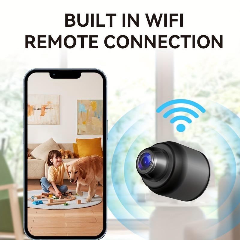 1 Mini wi-fi camera, 720 HD camera,camara de seguridad  smart home security camera, mini surveillance camera, wireless camera, video surveillance, indoor  outdoor portable 2.4 G surveillance camera, no TF  SD card, black