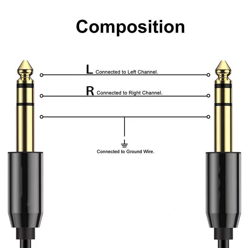 Premium Stereo Audio Cable, Male to Male Stereo Audio Cable, Stereo Audio Adapter, Audio & Video Accessories Compatible with Any Devices with 6.35mm Audio Port