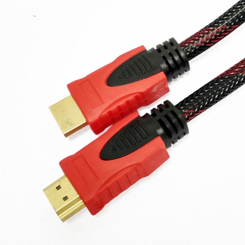 Premium HDMI Male To Male Cable Cord V1.4 Bluray 3D TV DVD PS4 PS5 HDTV Xbox LCD LED 1080P 15FT Red