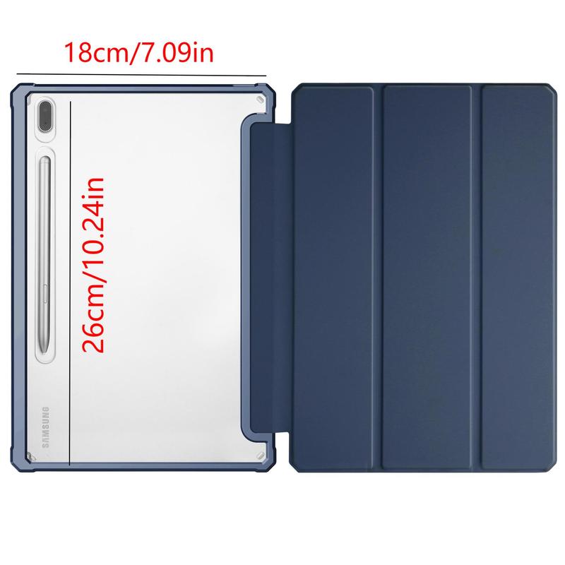 3-Fold Acrylic Tablet Case, Transparent Anti-bending Tablet Cover with Pen Slot, 1 Count Tablet Protector for Samsung Galaxy Tab S7 S8