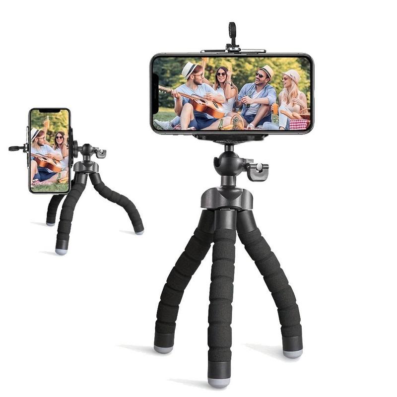 Portable 360° Rotating Anti-shake Fixed Tripod Camera Holder, Mobile Phone Tripod for iPhone, Mobile Phone Bracket for Broadcasting & Photography