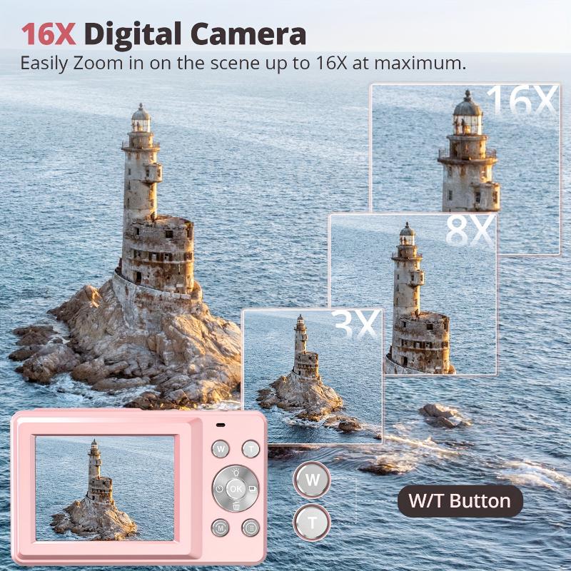 DC403 44MP 1080P HD Digital Camera - 16X Digital Zoom, 2.4'' LCD, Rechargeable, 32G TF Card, Vlogging, Photography, Webcam, Thanksgiving and New Year Gift for Teenagers and Beginners