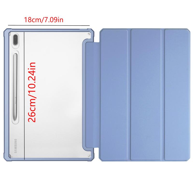 3-Fold Acrylic Tablet Case, Transparent Anti-bending Tablet Cover with Pen Slot, 1 Count Tablet Protector for Samsung Galaxy Tab S7 S8