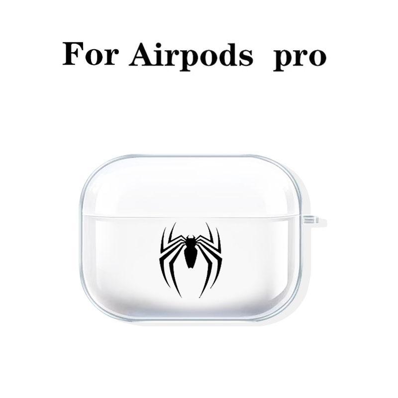 Spider Emblem Design Earphone Case with Hiking Buckle, Shockproof & Anti-fall TPU Earphone Cover for AirPods 1 2, 3, Pro, Pro 2, Gift for Friend