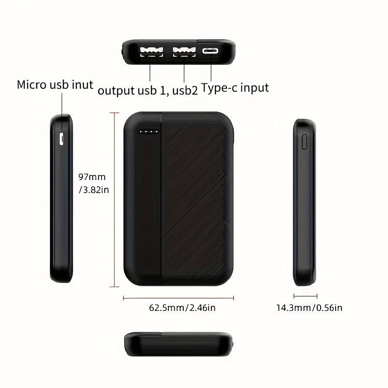 Portable Mini Power Bank, 5000mAh Portable Phone Charger For Mobile Phone, USB Dual Ports Travel Phone Charger, Smartphone Phone Accessories