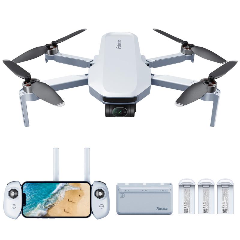 Potensic ATOM 4K GPS Camera Drone with 3-Axis Gimbal, 6KM Video Transmission, Visual Tracking, Under 249g, 4K 30FPS QuickShots, Lightweight for Adults and Beginners