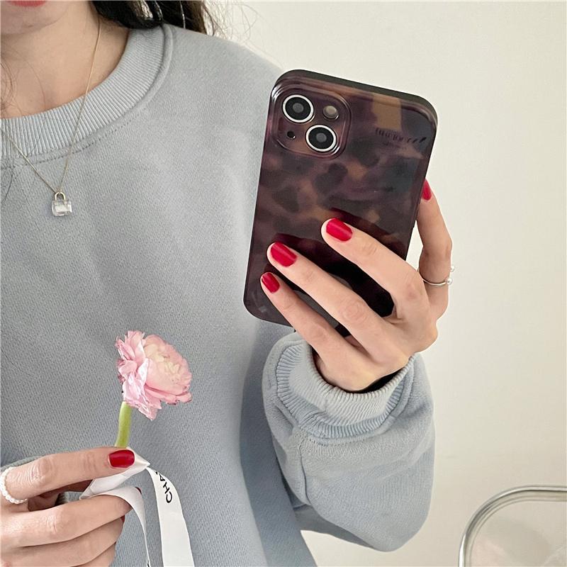 Vintage Leopard-Print Pattern Phone Case, Creative Anti-drop Protective Cover, Phone Accessories Compatible with iPhone 12 13 14 15 Pro Max