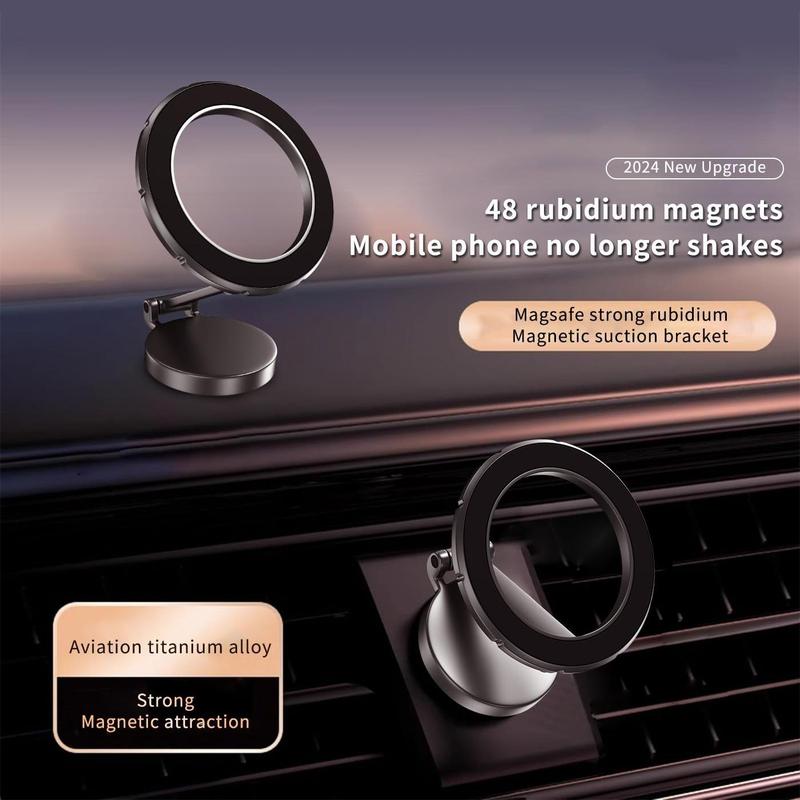 Magnetic Car Phone Holder for Magsafe, 360° Rotatable Car Phone Magnetic Mount, Universal Phone Dash Mount for iPhone 12 13 15 Pro Max