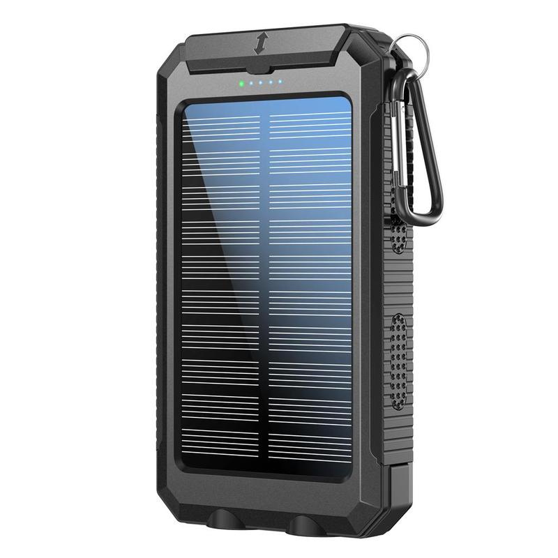 10000mAh Solar Power Bank for Summer Fall Gift, Dual USB Output Port Power Bank with Flashlight, Portable Wireless Car Charger, Solar Power Bank Charger for iPhone, Smartphone Charging Accessories