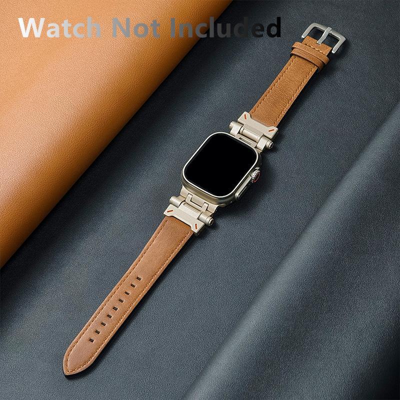 Business Artificial Leather Watch Band, Replacement Watch Band for Apple Watch Ultra 2 49mm, Wearable Accessories for iWatch Series 9 7 8 6 5 4 Se 3 45mm 44mm 42mm