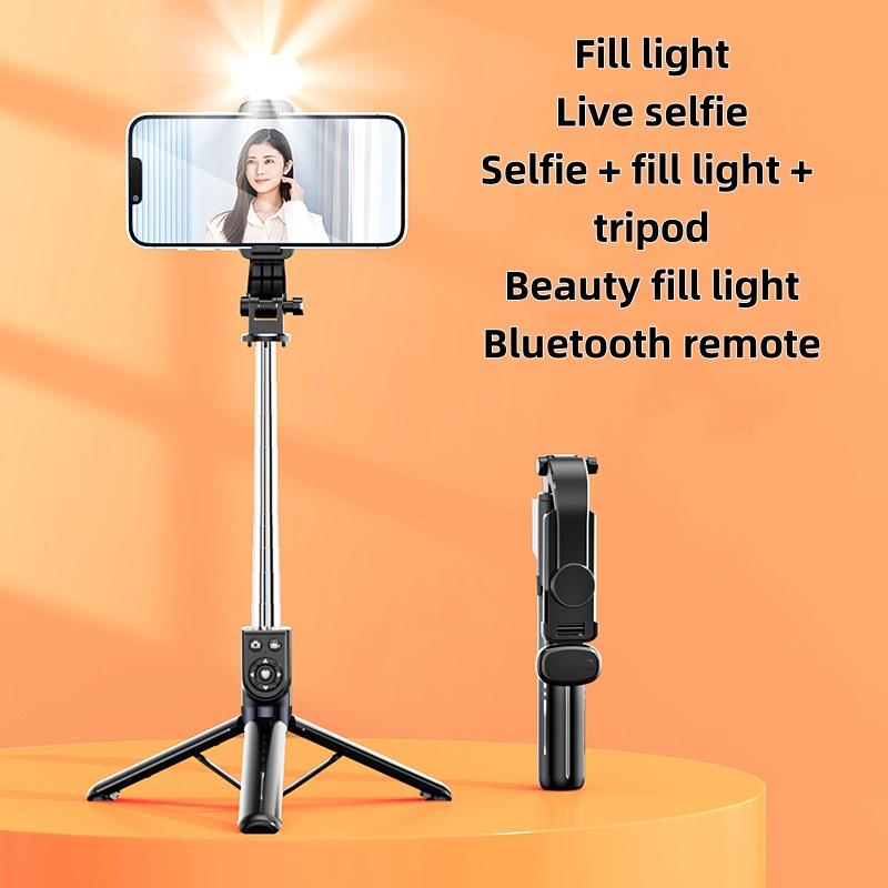 New Selfie Stick Tripod With Detachable Wireless Remote.Compact Live Extendable Portable Selfie Stick,Live Tripod Stand With Fill light,Compatible with iPhone Samsung Smartphone,Lightweight Travel Tripod for Selfies Video Recording Vlog Accessories