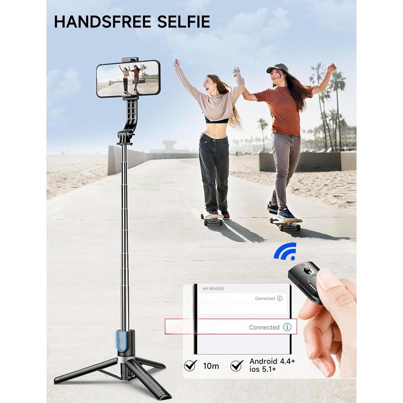 Wireless Remote Extendable Smartphone Tripod Stand 360 Rotation Compatible with iPhone  Android Samsung Smartphone Accessories Compact Selfie Stick