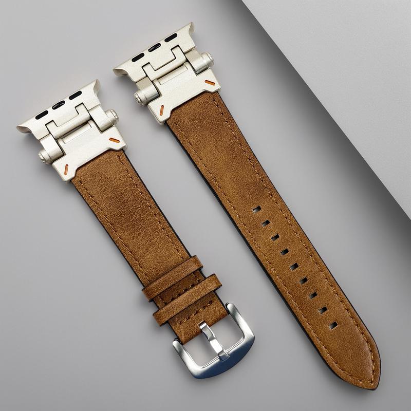 Business Artificial Leather Watch Band, Replacement Watch Band for Apple Watch Ultra 2 49mm, Wearable Accessories for iWatch Series 9 7 8 6 5 4 Se 3 45mm 44mm 42mm