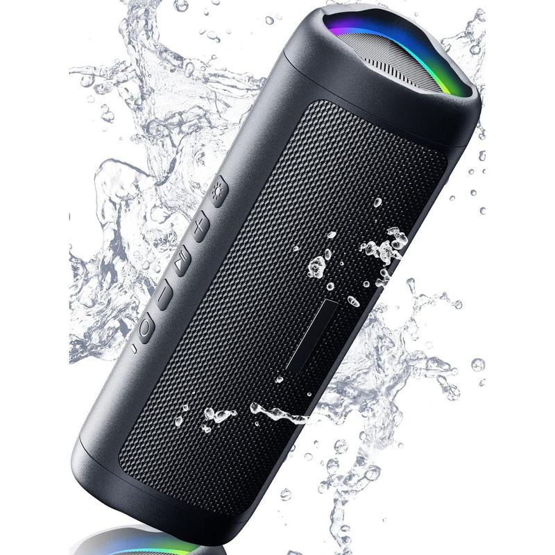 Portable Wireless Speaker for Summer, Waterproof HD Audio Speaker with Colorful LED Light, Large Capacity TWS Stereo Sound Speaker, Outdoor Small Speaker Suitable for Home, Party, Outdoor, Beach, Speakers for Birthday Gift