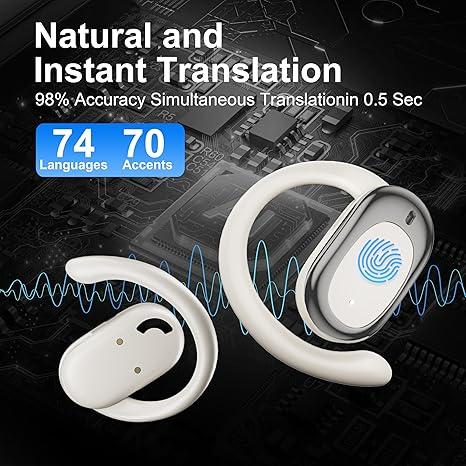 OWS Music Headphones Bone Conduction Open Ear Bluetooth 5.4 Waterproof IPX7 LED Display Fitness Audio Headset Electronic Audio Headphones for Sports Running Gym Outdoor Activities