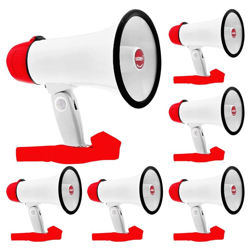 5 Core Megaphone Bullhorn Speaker 30W Bull Horn Battery Power Mini Cheer Megafono 800 Feet Range Loudspeaker W Siren Recording Ergonomic Handle for Coaches Football Baseball Cheerleading - 6R