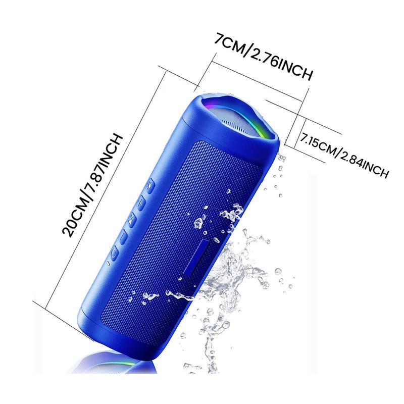 Portable Wireless Speaker for Summer, Waterproof HD Audio Speaker with Colorful LED Light, Large Capacity TWS Stereo Sound Speaker, Outdoor Small Speaker Suitable for Home, Party, Outdoor, Beach, Speakers for Birthday Gift