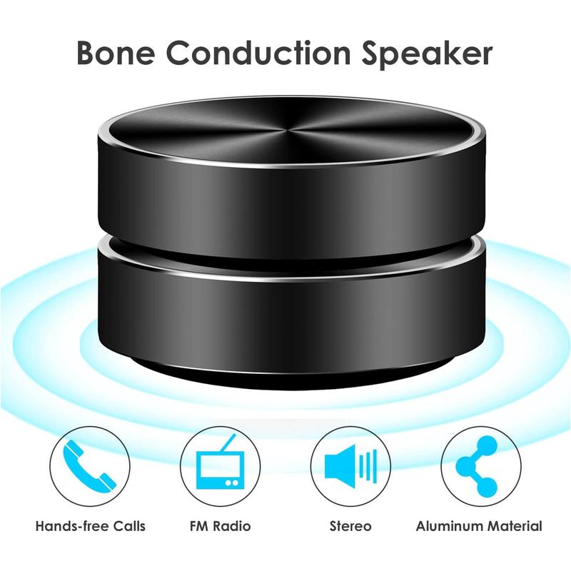 Bluetooth Speaker, Bone Conduction Portable Wireless Speaker with Louder Volume, Suction Cup Mounted, Crystal Clear Sound, Rich Bass, Mini Music Player for Home, Outdoor, Resonance Function for Dynamic Audio Experience bt speaker suction cup