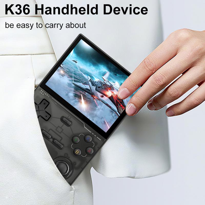 K36 Dual Joystick Handheld Retro Game Console  3.5 Inch IPS Screen Portable Video Game Console  portable gamer handheld retrogamer36s super nes game boy portable retro gameemulator portable gameconsole Charging Lithium Protection Chargeable hald  held