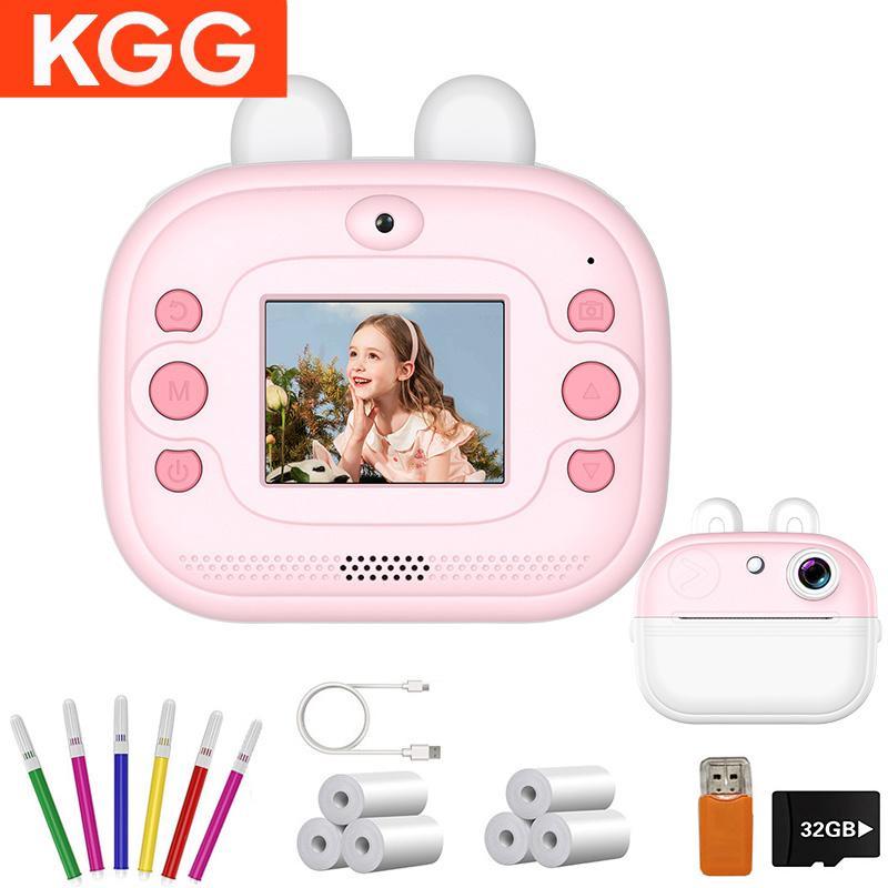 KGG HD IPS Screen Instant Camera, 1 Count Rechargeable Camera with Lanyard & Thermal Paper & Accessories, Camera Toy