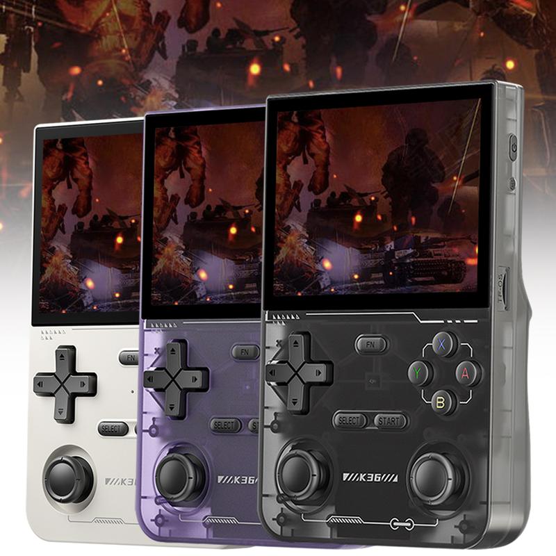 K36 Dual Joystick Handheld Retro Game Console  3.5 Inch IPS Screen Portable Video Game Console  portable gamer handheld retrogamer36s super nes game boy portable retro gameemulator portable gameconsole Charging Lithium Protection Chargeable hald  held