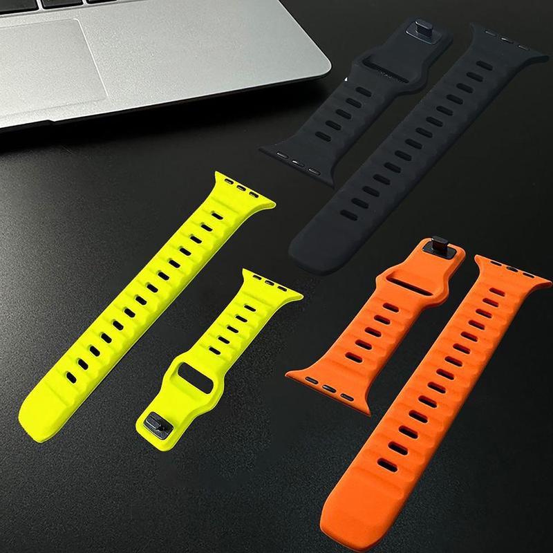 Slim Silicone Sport Watch Band, Soft & Breathable Watch Band for Men Women, Fashion Watch Band for iWatch Series SE 9 8 7 6 5 4 3