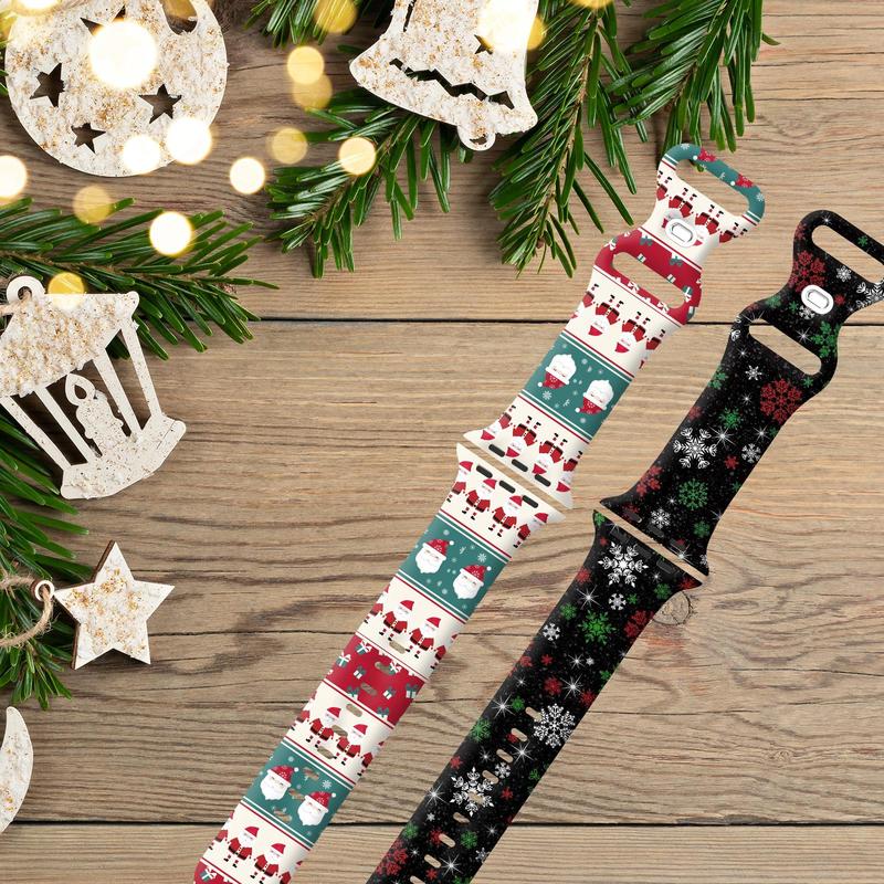 Christmas Silicone Watch Band, 1 Count Durable Sports Replacement Band, Fashionable Watch Band for Apple Watch, Wearable Accessories