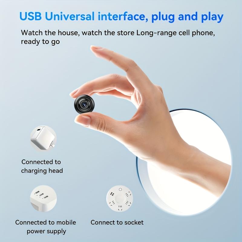 HD WiFi Mini Security Camera - Indoor Outdoor Remote Viewing, Wireless Home Monitor with USB Power mini camera cctv