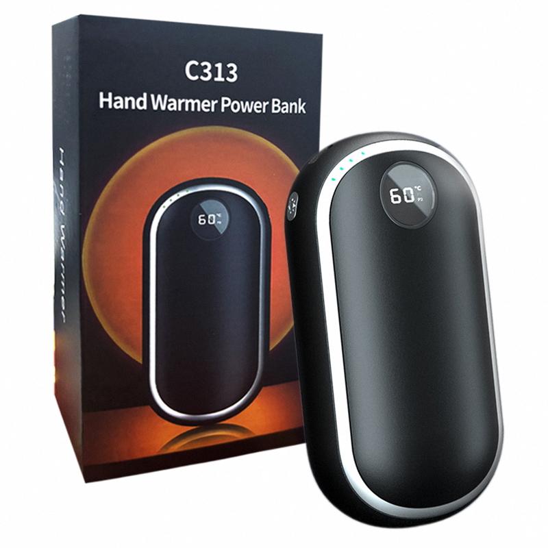 Hand Warmers Rechargeable 10000mAh Mobile Power Bank, Long Safe Heat, Pocket-Sized, High Tech Gifts for Christmas, Outdoor, Golf, Hunting, Camping Accessories Digital Phone Usb Smartphone hand  warmer Rechargeable Digital Rechargeable Double-Sided