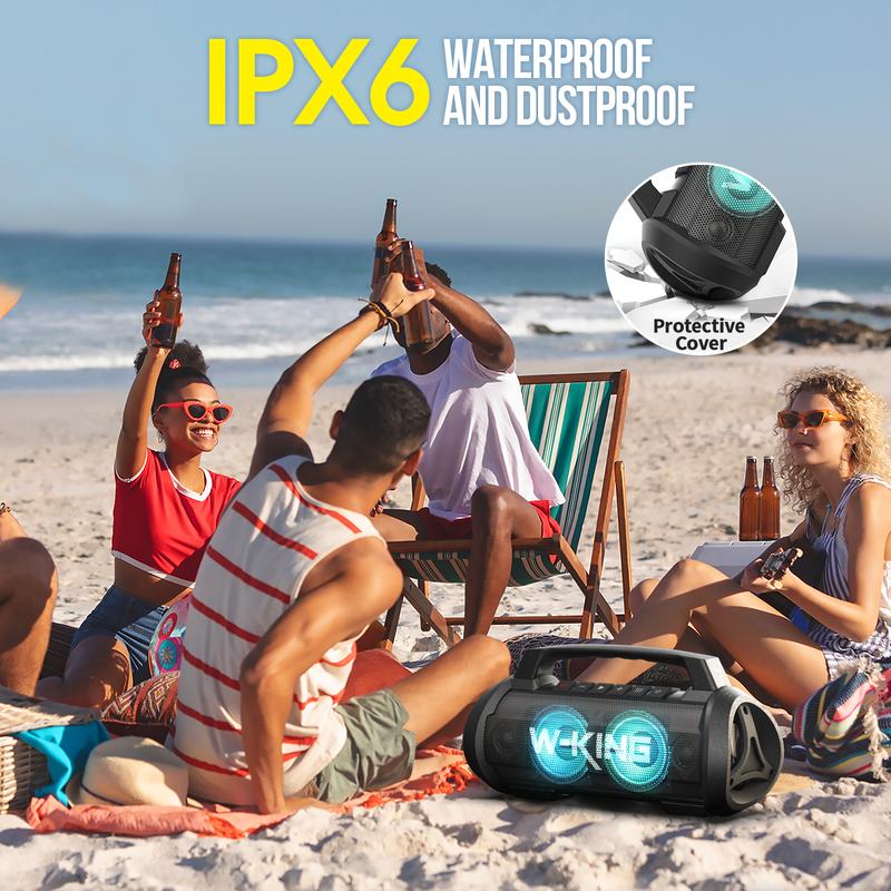 W-KING 70W Bluetooth Speaker Wireless Outdoor Speakers Bluetooth Loud Party Speaker Large Portable Waterproof Bluetooth Speakers with Subwoofer Deep Bass DSP Stereo Pairing EQ 42H Power Bank