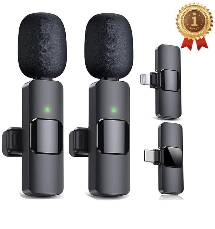 Portable Wireless Lavalier Microphone,Seamless Integration: Wireless Lavalier Mic for Seamless Smartphone Recording Audio Cable