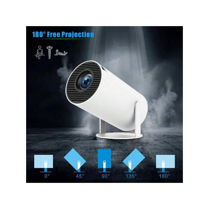 New Projector HY300 Pro Wifi 6 BT5.0 OS Automatically Keystone Corrects 180 Degree 130 Inch Display For Mobile  PC Lap PS5  Stick 4K Home Theater Projector Compatible