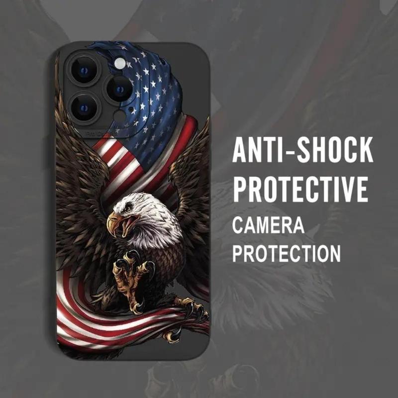 Eagle Pattern Phone Case, Decorative Phone Protector Cover, Phone Accessories Compatible With iPhone 11 12 13 14 15 16 Pro Max Series, Phones Case