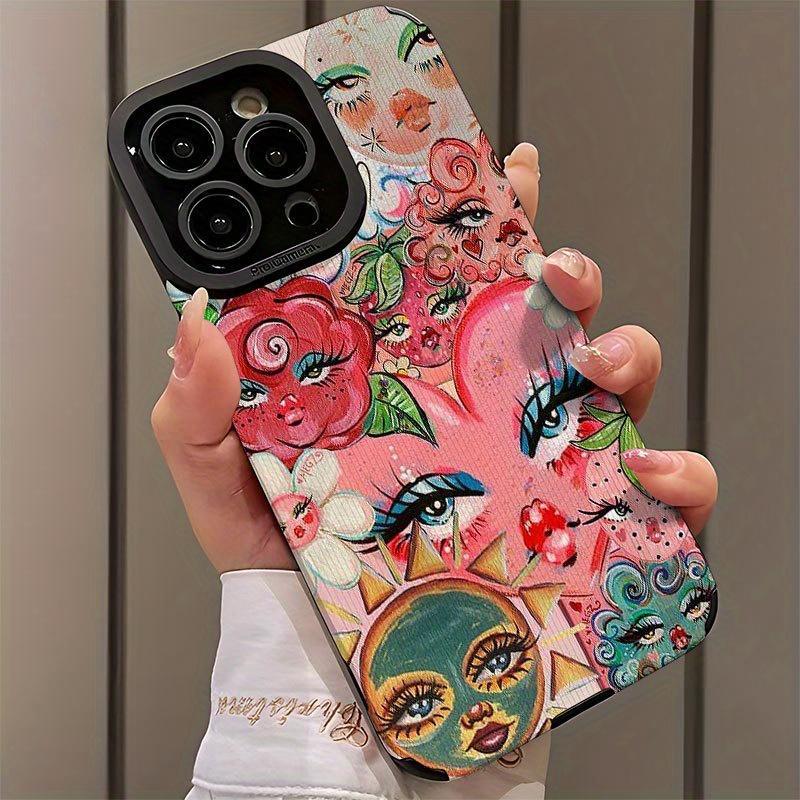 Fashion Art Pattern Phone Case, Shockproof Phone Protective Cover, Phone Accessory Compatible with iPhone 16 15 14 13 12 11 Pro Max