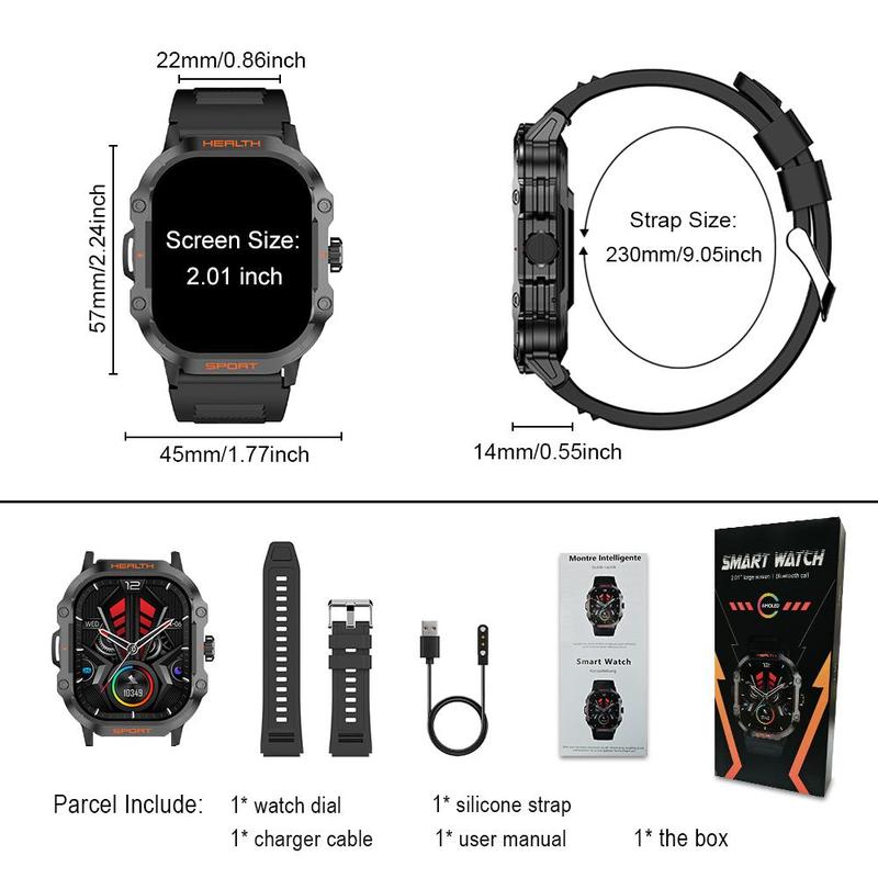 Multifunctional Smart Watch, Fashionable Digital Watch with Heart Rate Monitoring and Sleep Tracking, IP68 Waterproof Round Screen Sports Watch for Women & Men