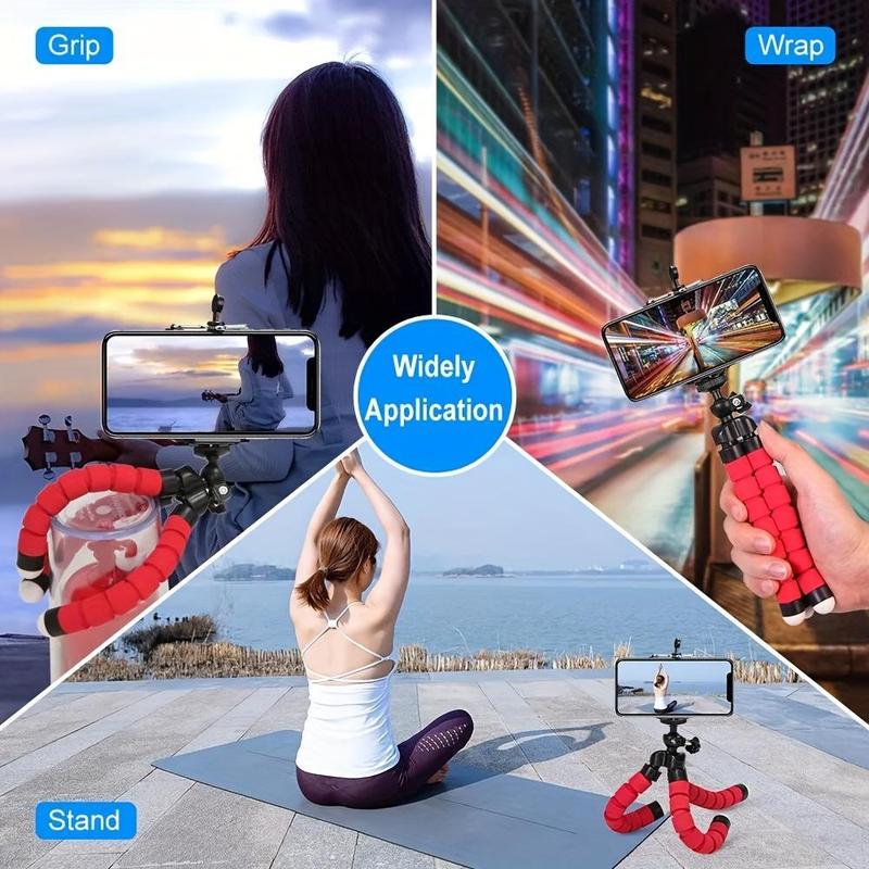 Mobile Phone Holder, Camera Stand, Folding Stand with 360° Rotating Ball Head Suitable for iPhone, Mobile Phones, Cameras