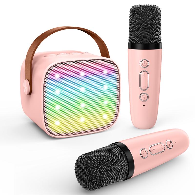 TICTIKY Mini Karaoke Machine for Kids Adults, Portable Bluetooth Speaker with 2 Wireless Microphones,5 Sound Modes for Girls Boys Home Party Birthday Gift