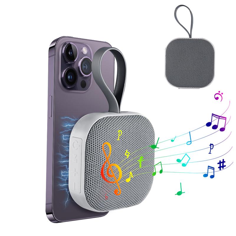 Portable Waterproof Bluetooth Speaker, Magnetic Design, IP67, USB-C Quick Charge, 600mAh Battery, Voice Assistant, True Wireless Pairing, Heavy Bass for Sports & Adventure